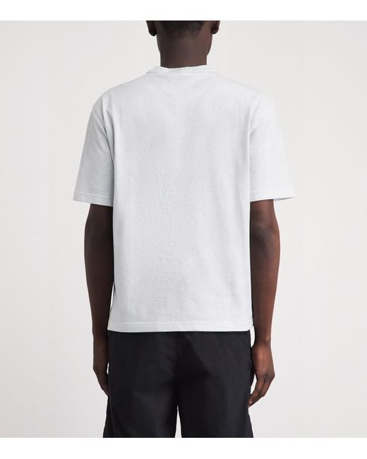 Stone Island White Organic Cotton Laminated T-Shirt for men