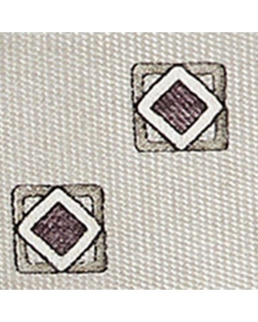 Brunello Cucinelli Metallic Silk Geometric Square Pocket Square for men