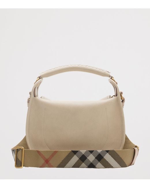 Burberry Metallic Small Calf Leather B Clip Messenger Bag
