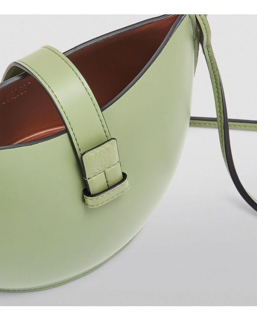 Loewe Mini Leather Moulded Bucket Bag in Green