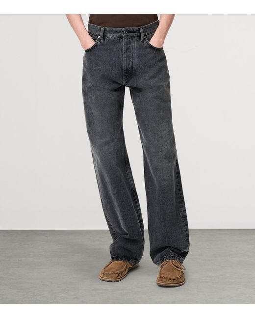 Loewe Blue Buckle-Strap Straight Jeans for men