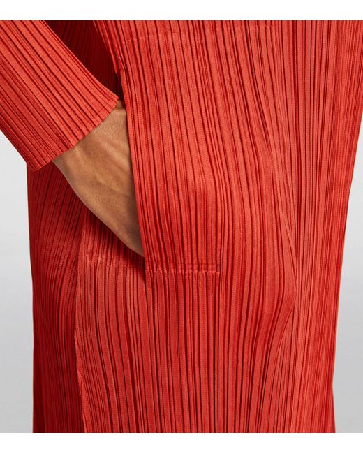 Pleats Please Issey Miyake Red Monthly Colors April Cardigan