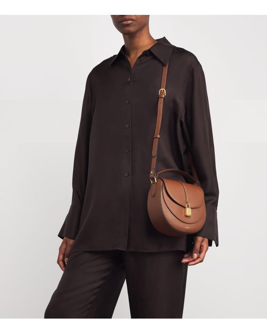DeMellier London Brown Small Leather Siena Saddle Bag