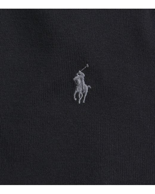 Polo Ralph Lauren Black Cotton Polo Pony Sweater for men