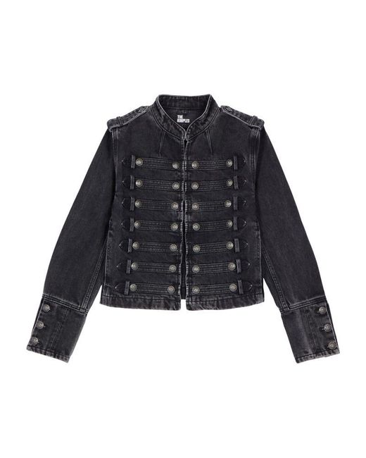 The Kooples Blue Officer-Style Denim Jacket