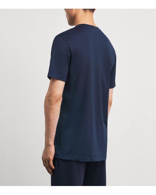 Hanro Blue Cotton Night & Day T-Shirt for men