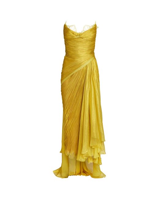 Maria Lucia Hohan Yellow Mlh M Julie Strapless Gown