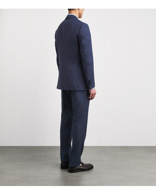 Pal Zileri Blue Wool Check Vicenza 2-Piece Suit for men
