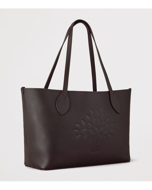 Mulberry Brown Leather Tree Tote Bag