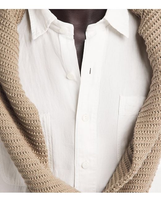 Polo Ralph Lauren White Linen-Silk Classic Fit Shirt for men