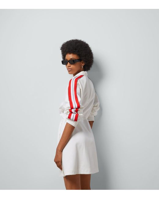 Gucci White Technical Jersey Dress With Web
