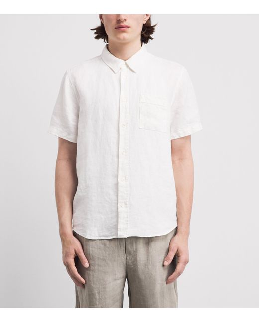 Citizens of Humanity Men's White Linen Short-Sleeve Cairo Shirt