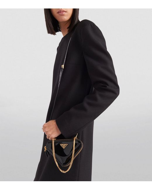 Prada Black Mini Patent Leather Cross-body Bag