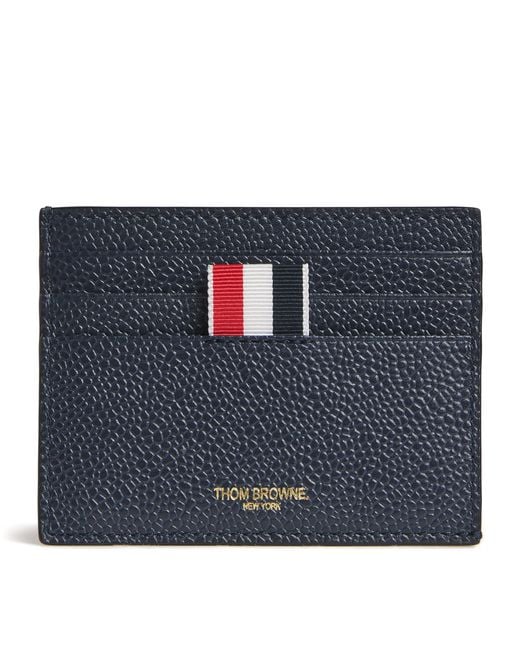 Thom Browne Blue Leather Card Holder for men