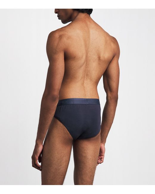 Sunspel Blue Stretch-Cotton Briefs for men