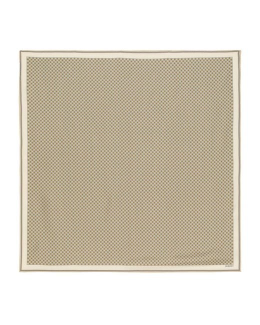 Saint Laurent Natural Silk Geometric Print Scarf