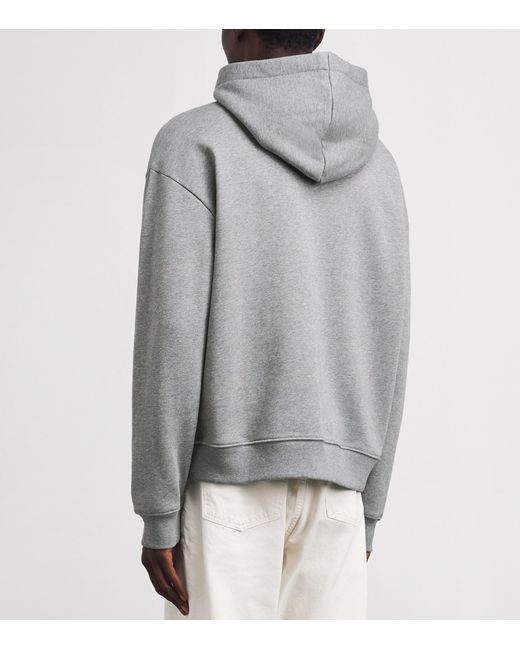 NN07 Gray Cotton Embroidered David Hoodie for men
