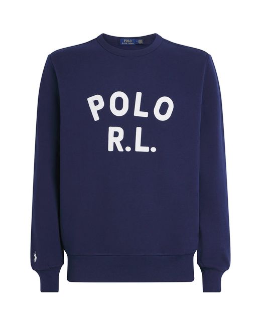 Polo Ralph Lauren Blue Cotton-Blend Logo Sweatshirt for men
