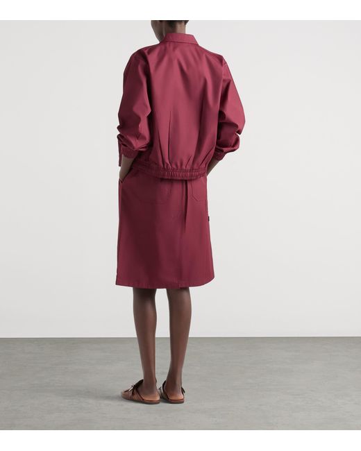 Prada Red Poplin Logo Jacket