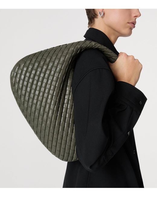 Bottega Veneta Green Small Leather Veneta Shoulder Bag