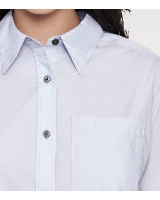 AllSaints Blue Organic Cotton Kaia Oversized Shirt