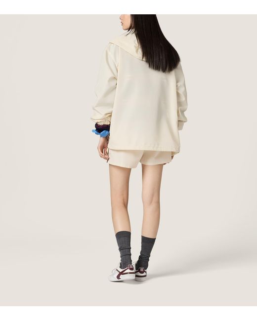 Miu Miu Natural Technical Drawstring Shorts