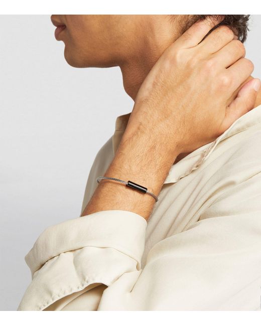 Le Gramme White Ceramic Cable Bangle for men