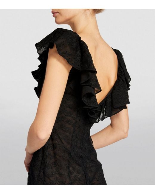 Alessandra Rich Black Lace Maxi Dress