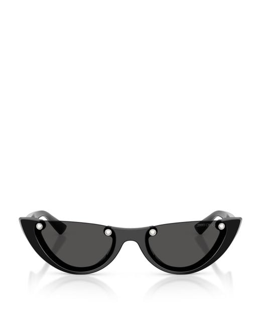 Jimmy Choo Black Oval Sunglasses