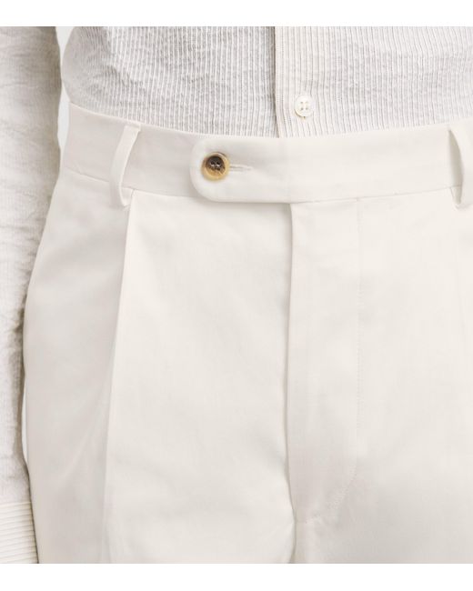 N.Peal Cashmere White Stretch-Cotton Atrani Trousers for men