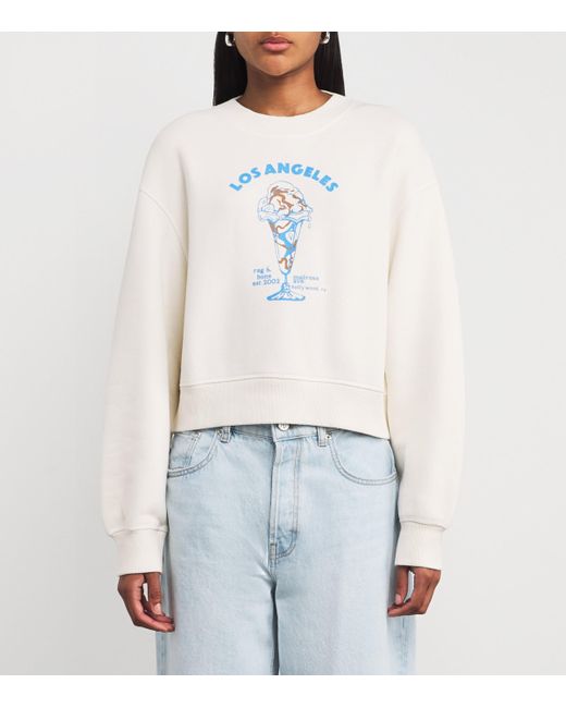 Rag & Bone White Cotton-Blend Printed Sweatshirt