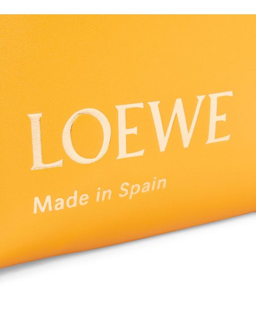 Loewe Leather Logo T Pouch in Yellow | Lyst