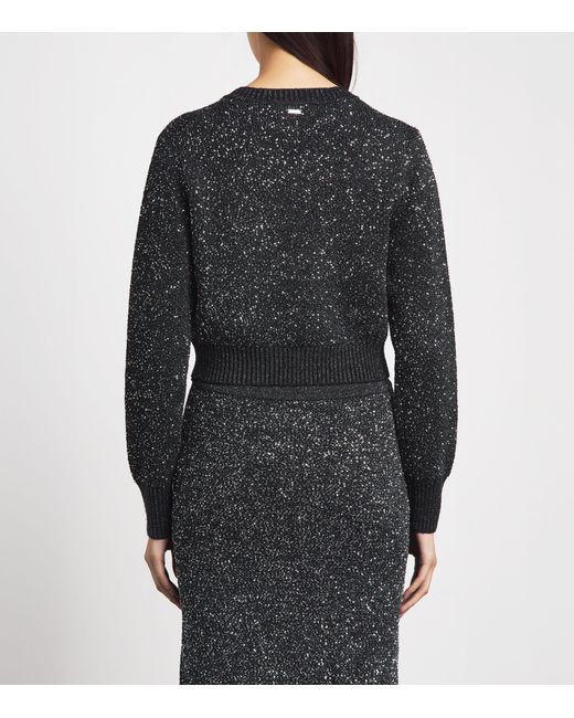 Toccin Black Knitted Sequin Mollie Cardigan