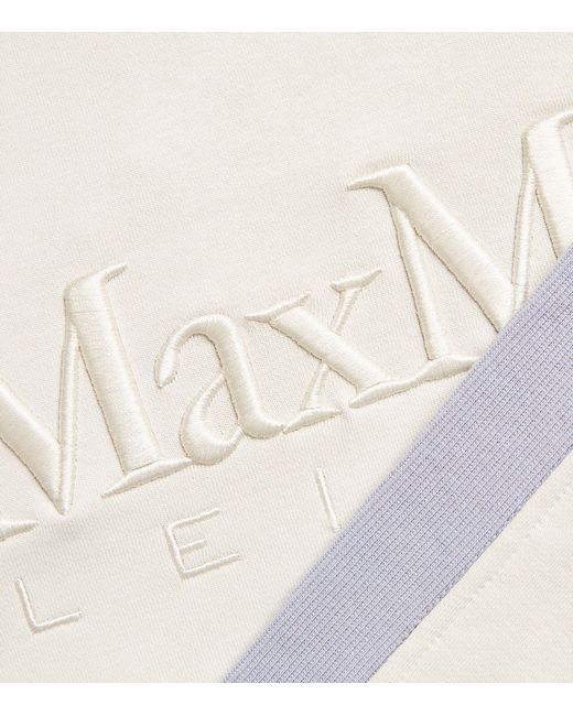 Max Mara White Embroidered Logo Hoodie