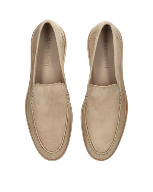 Magnanni Shoes Natural Suede Altea Loafers for men