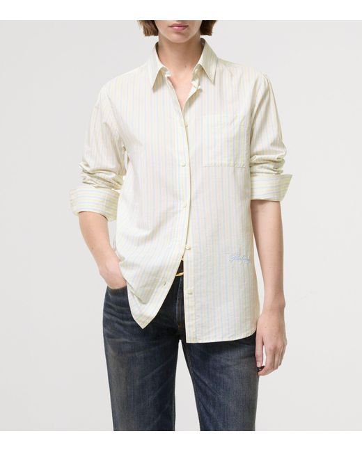 Burberry White Silk-Cotton Stripe Shirt