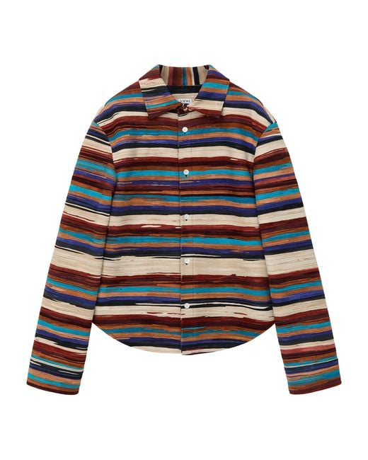 Loewe Blue Lambskin Painted Overshirt