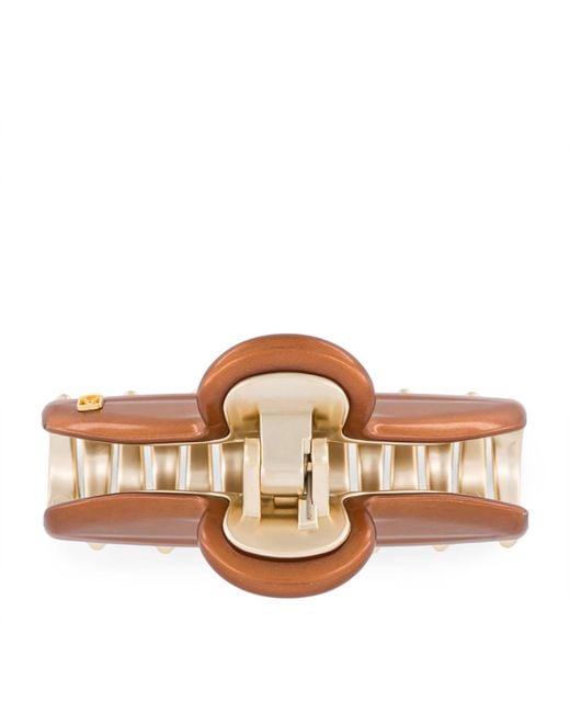 Alexandre De Paris Brown Plated Claw Hair Clip