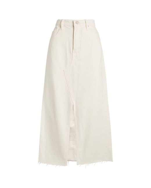 FRAME White Denim The Midaxi Midi Skirt