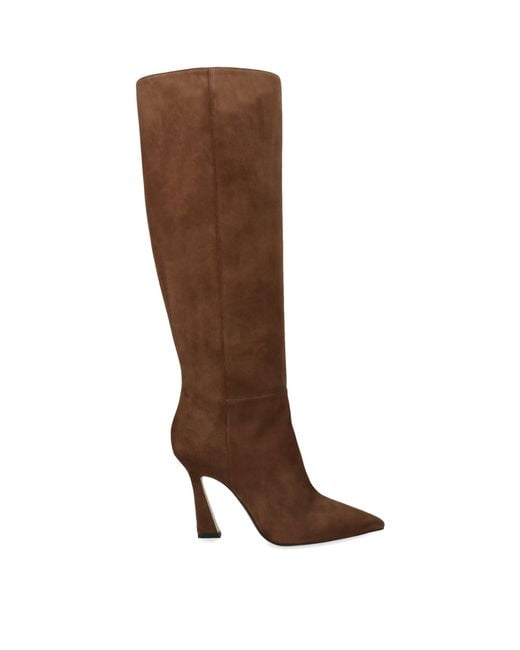 Stuart Weitzman Brown Suede Vinnie Zip Knee-High Boots 100