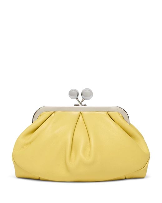 Weekend by Maxmara Yellow Small Leather Pasticcino Clutch Bag