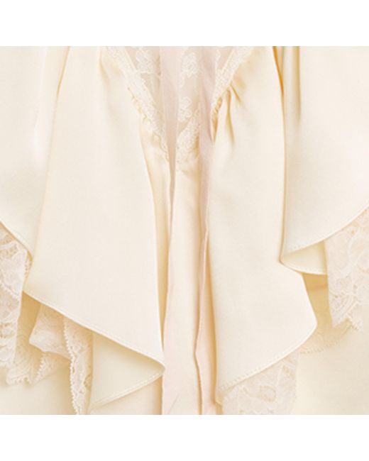 Chloé Natural Silk Ruffled Top