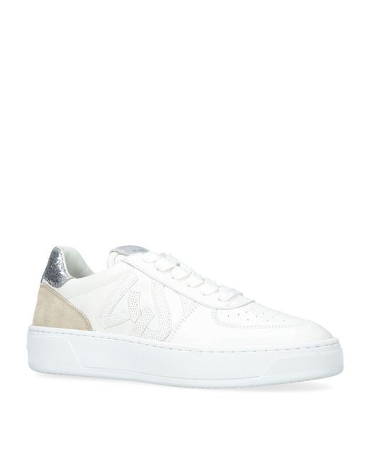 Stuart Weitzman White Leather Sw Court Sneakers