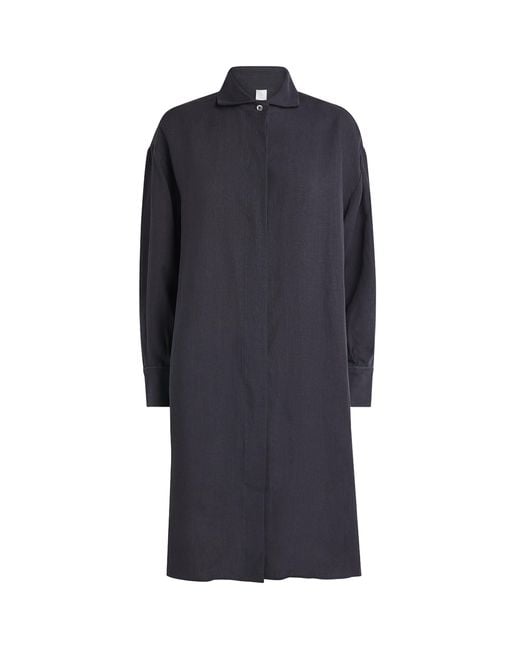 Eleventy Blue Linen Longline Shirt
