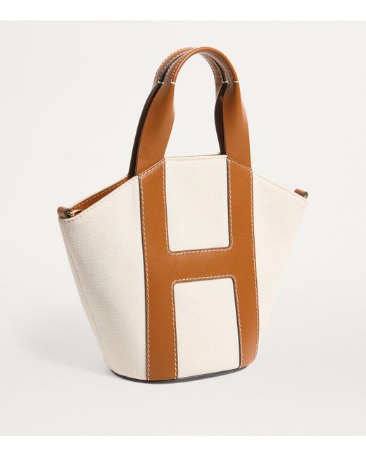 Harrods Brown Grab Canvas Tote Bag