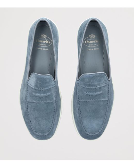 Church's Blue Suede Peebles Slip-On Sneakers for men