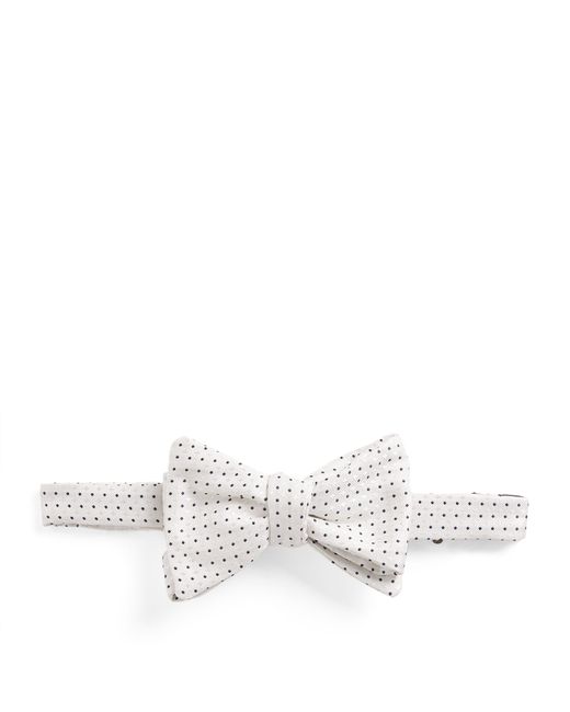 Isaia White Silk Tuxedo Bow Tie for men