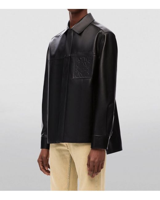 Loewe Black Leather Jacket for men