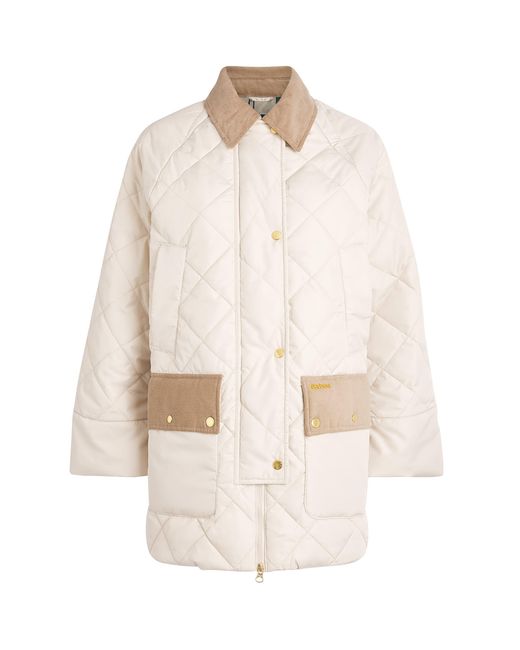 Barbour White Quilted Aldburgh Jacket