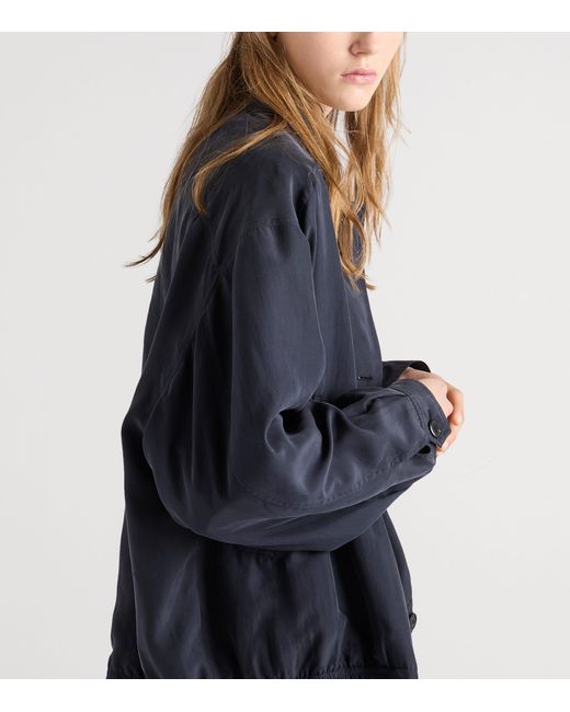 Prada Blue Silk Bomber Jacket
